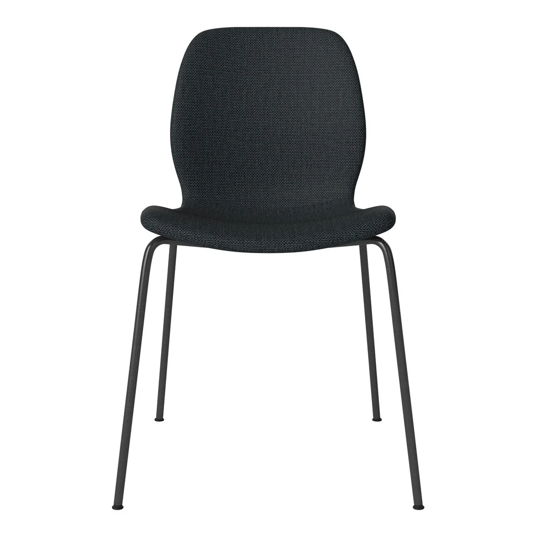 Seed Dining Chair - Upholstered -  Steel Base, Black Lacquered - Image 41