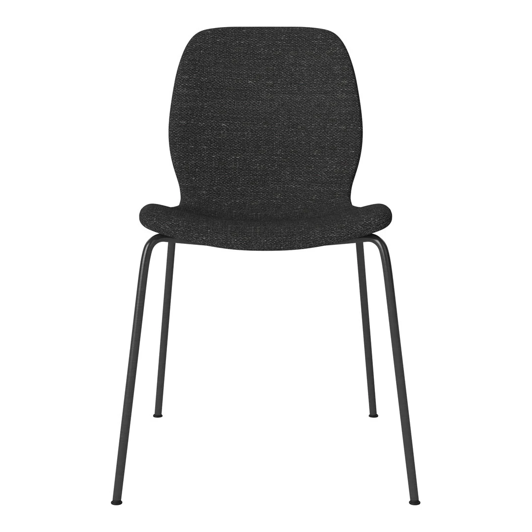 Seed Dining Chair - Upholstered -  Steel Base, Black Lacquered - Image 7