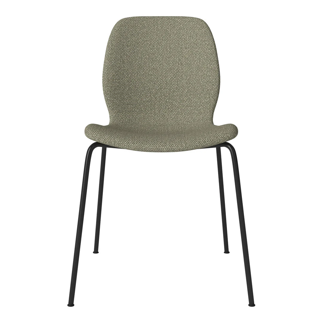 Seed Dining Chair - Upholstered -  Steel Base, Black Lacquered - Image 8