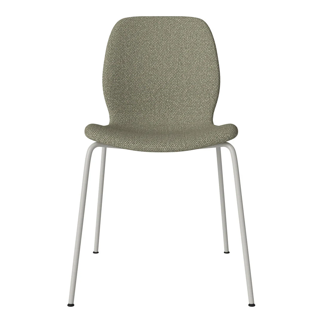 Seed Dining Chair - Upholstered -  Steel Base, Grey Lacquered - Image 10