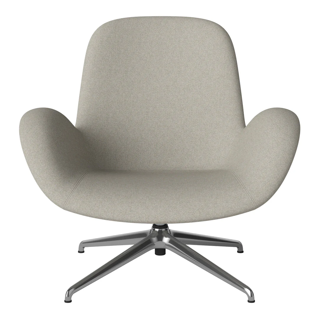 Seed Lounge Armchair - Upholstered - 4-Star Base - Chrome