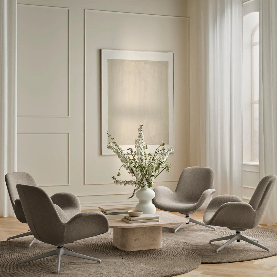 Seed Lounge Armchair - Upholstered - 4-Star Base - Chrome - Image 20