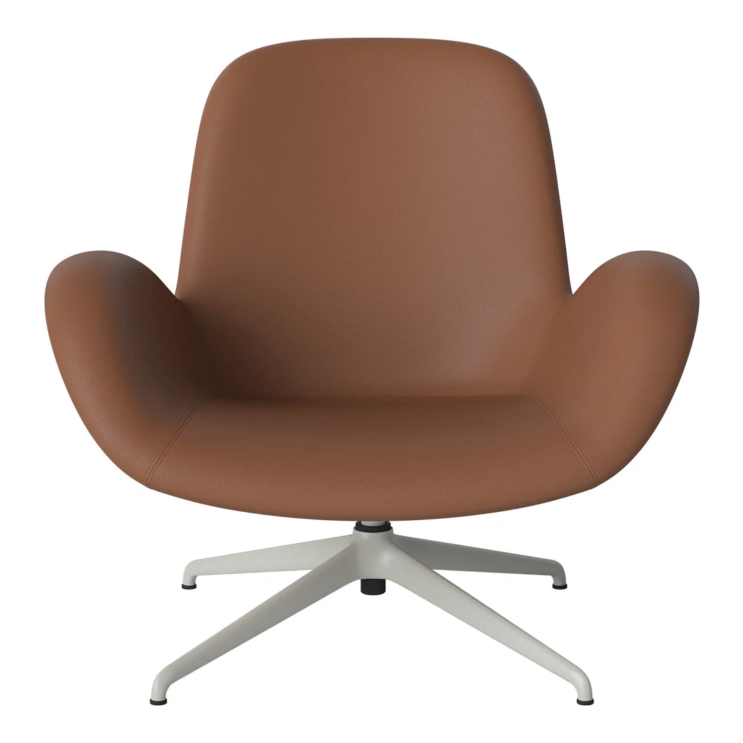 Seed Lounge Armchair - Upholstered - 4-Star Base - Grey Lacquered Steel - Image 10
