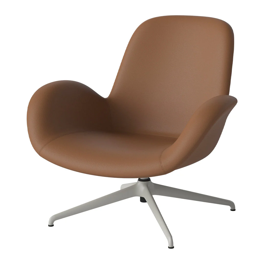 Seed Lounge Armchair - Upholstered - 4-Star Base - Grey Lacquered Steel - Image 40