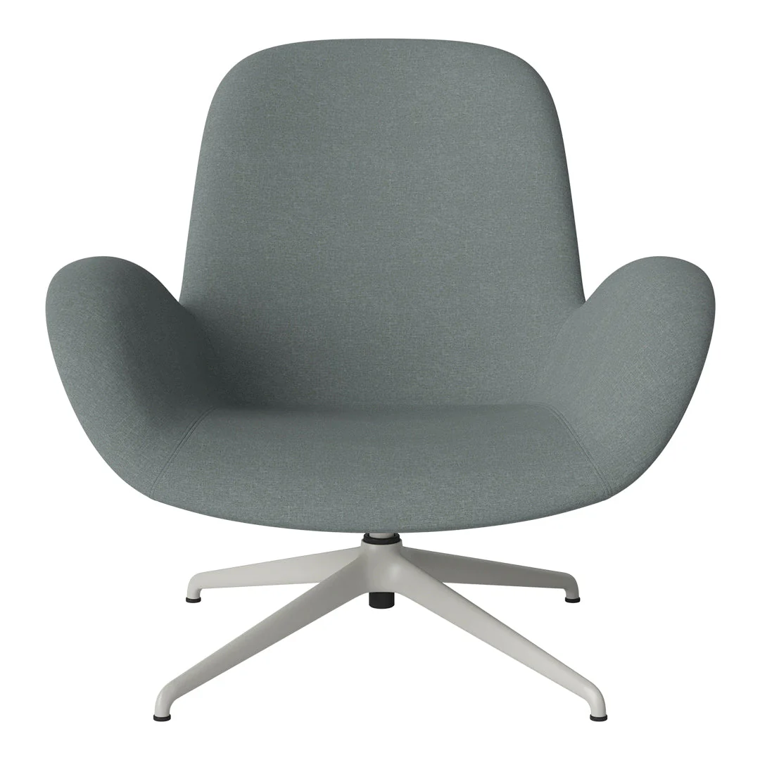 Seed Lounge Armchair - Upholstered - 4-Star Base - Grey Lacquered Steel - Image 5