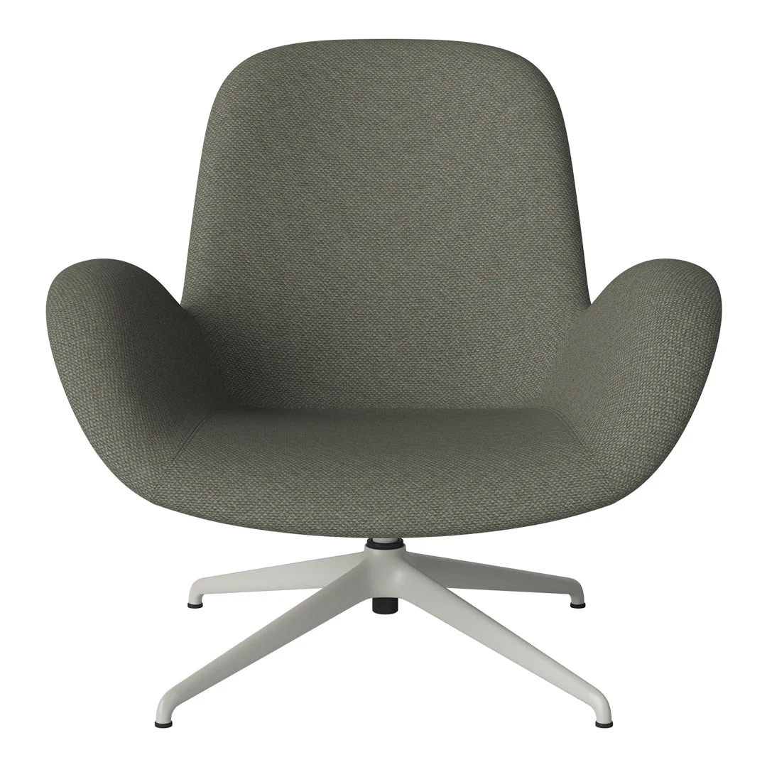 Seed Lounge Armchair - Upholstered - 4-Star Base - Grey Lacquered Steel - Image 6
