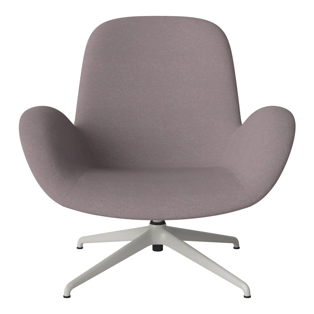 Seed Lounge Armchair - Upholstered - 4-Star Base - Grey Lacquered Steel - Image 8