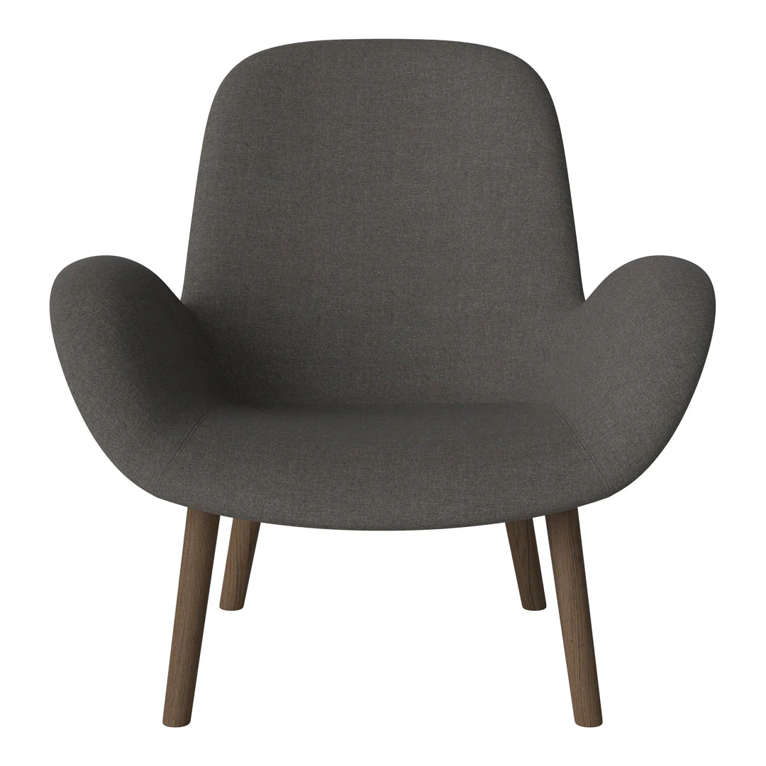Seed Lounge Armchair -Upholstered -  Oiled Oak Base, Dark - Image 3