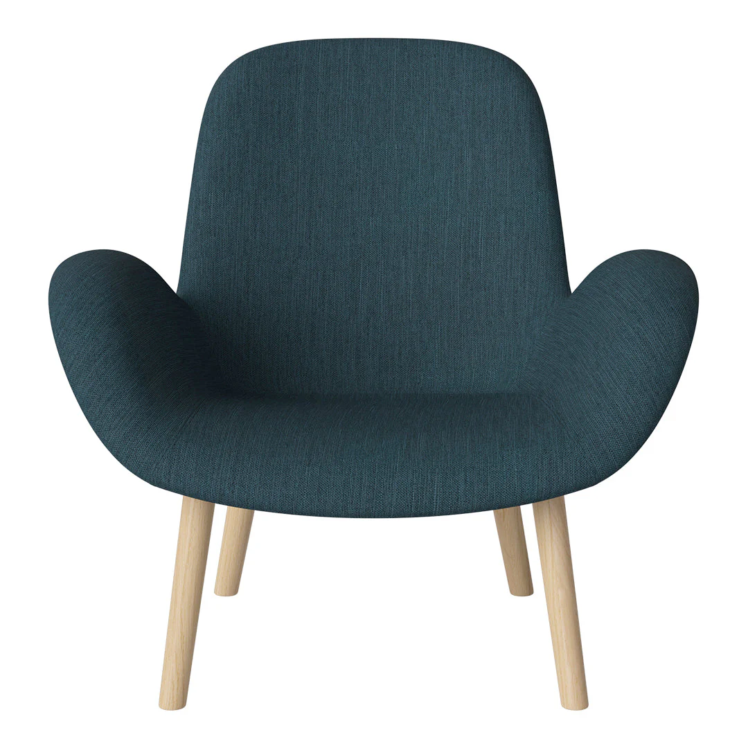 Seed Lounge Armchair - Upholstered -  Oiled Oak Base, White Pigmented - Image 10