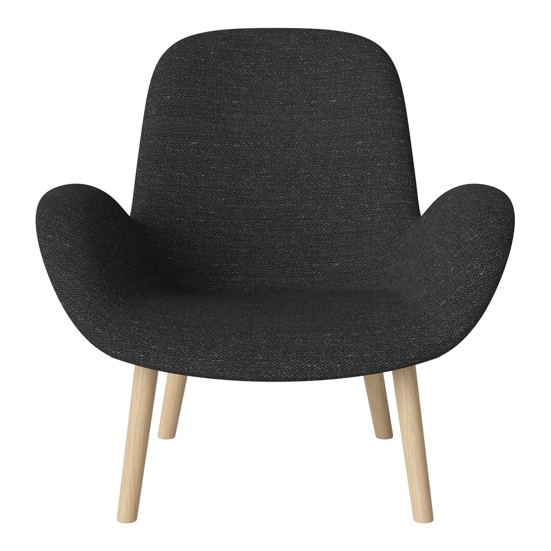 Seed Lounge Armchair - Upholstered -  Oiled Oak Base, White Pigmented - Image 11