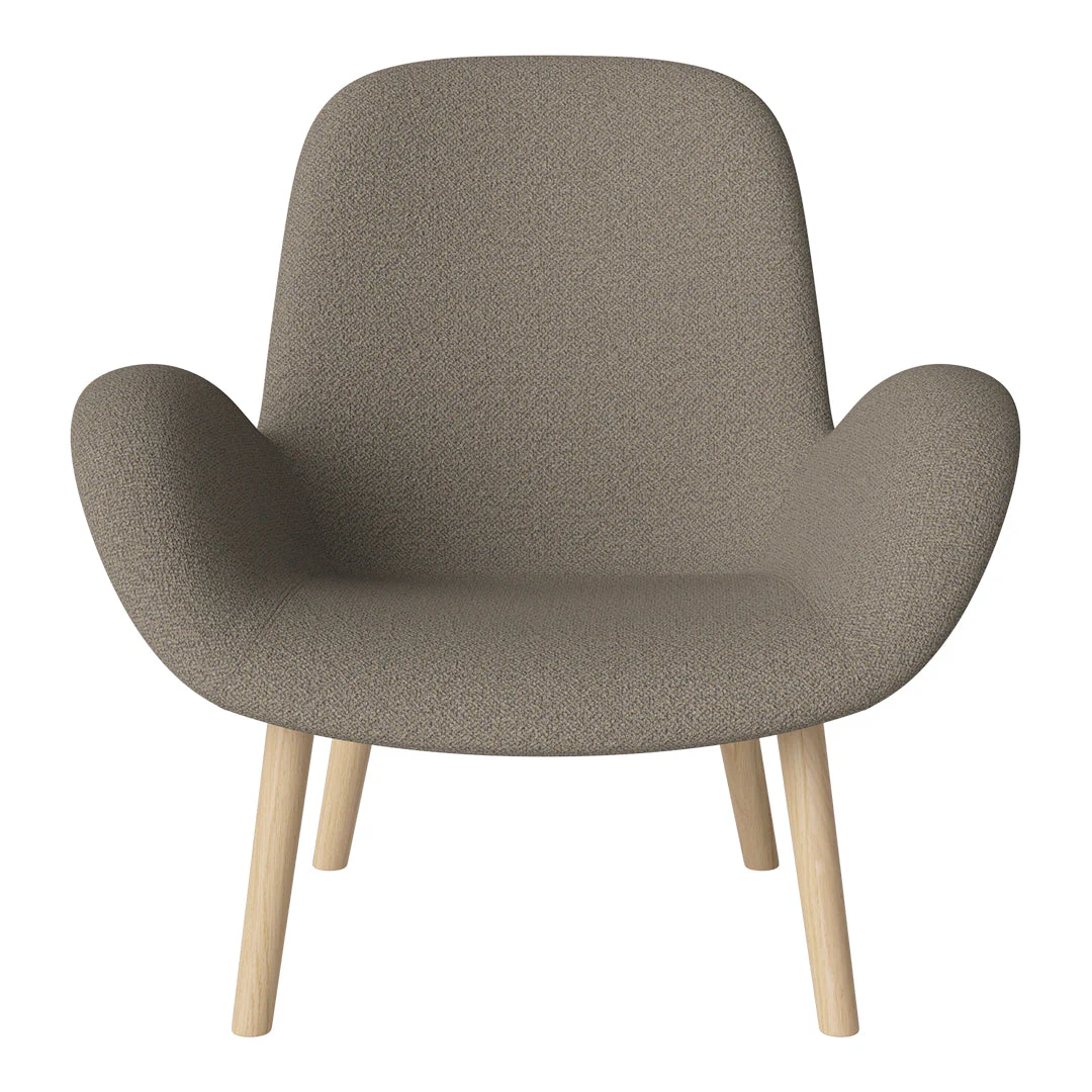Seed Lounge Armchair - Upholstered -  Oiled Oak Base, White Pigmented - Image 12