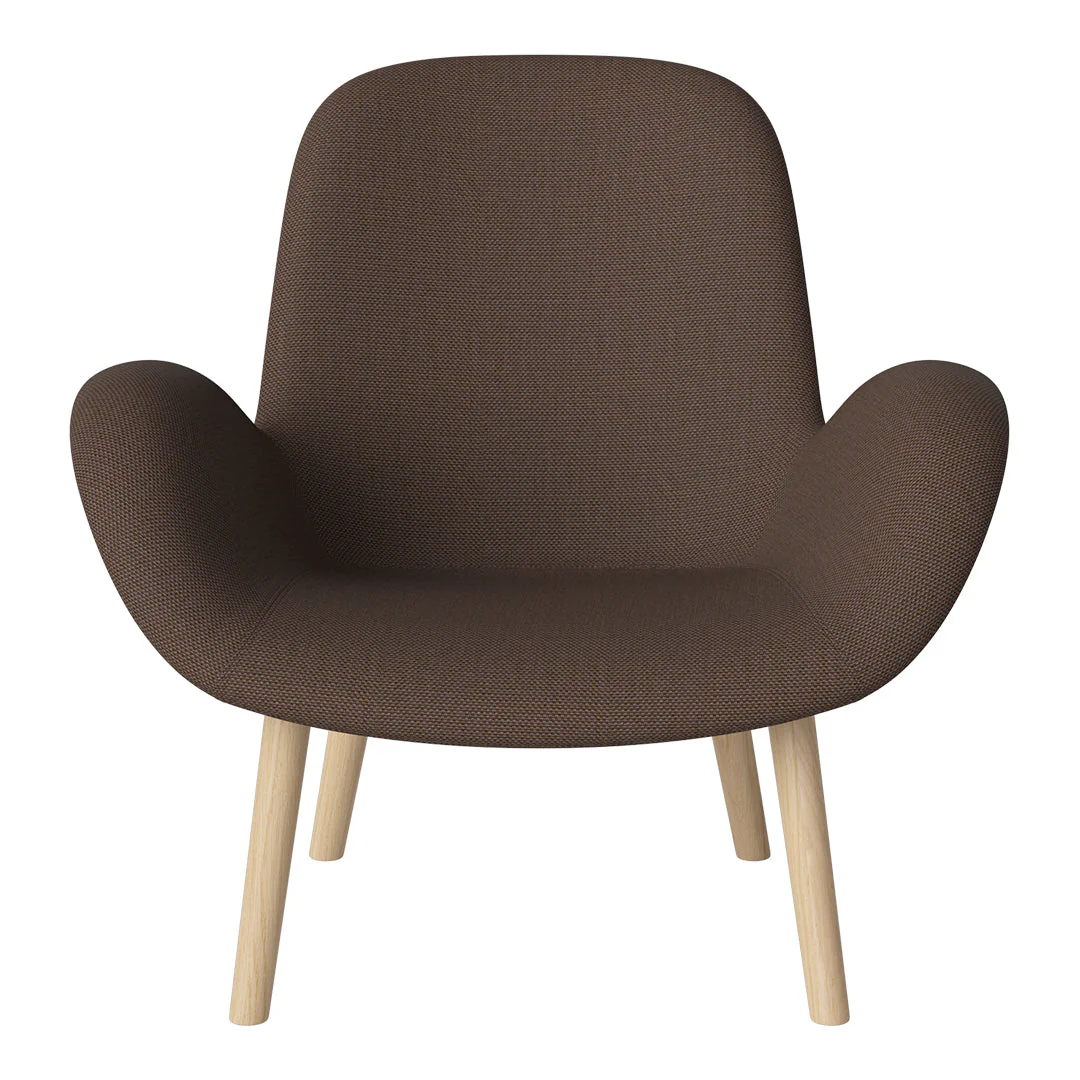 Seed Lounge Armchair - Upholstered -  Oiled Oak Base, White Pigmented - Image 14