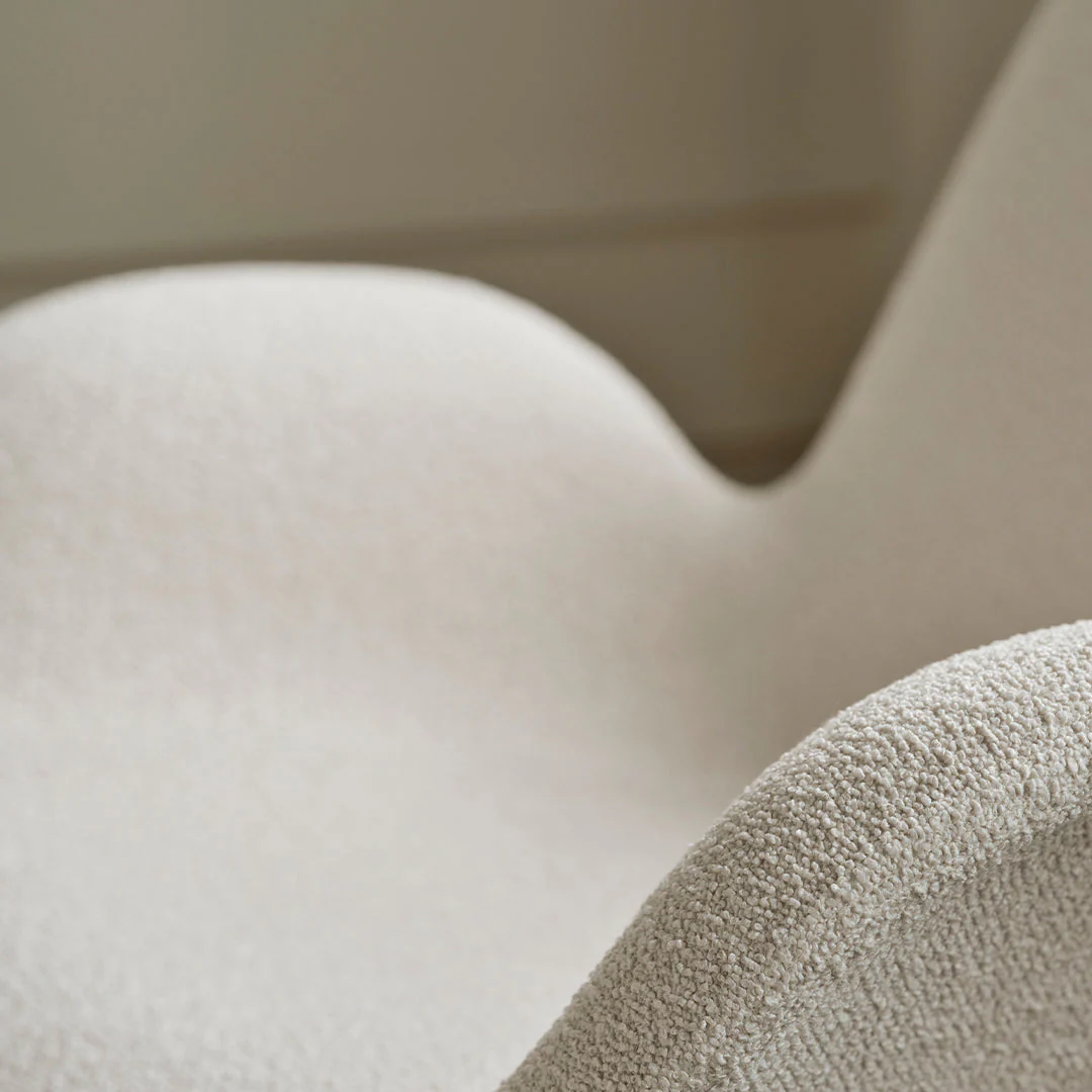 Seed Lounge Armchair - Upholstered -  Oiled Oak Base, White Pigmented - Image 20