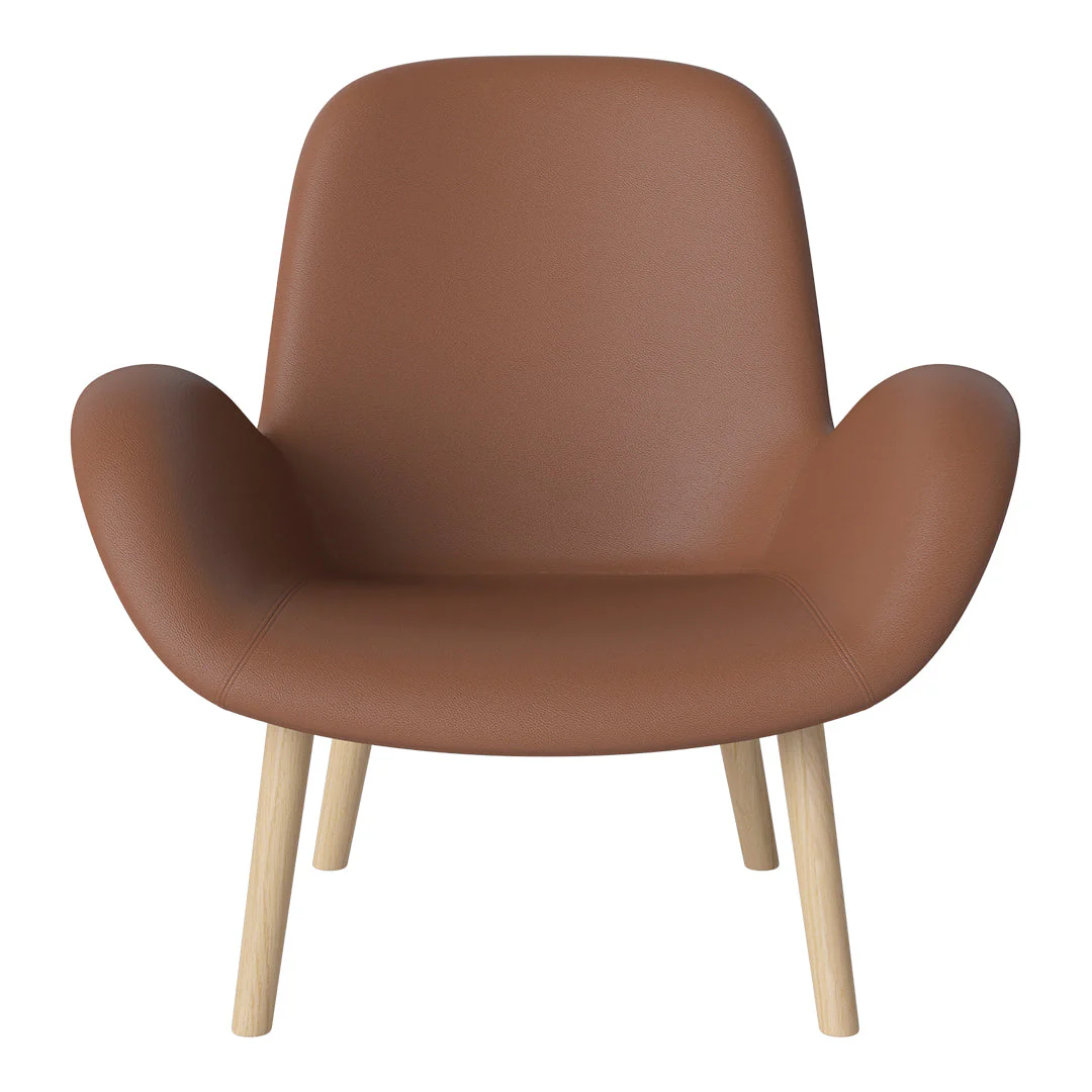 Seed Lounge Armchair - Upholstered -  Oiled Oak Base, White Pigmented - Image 22