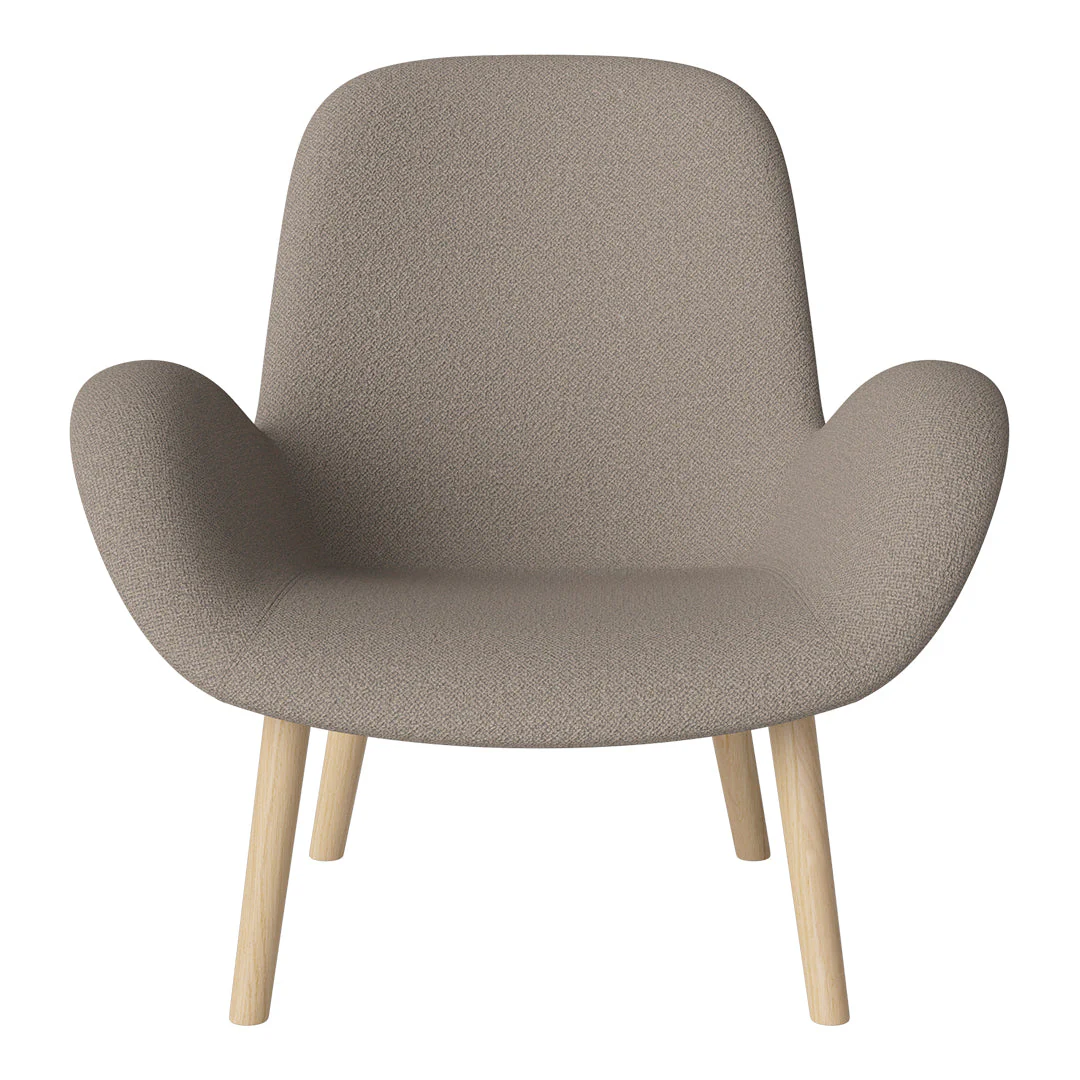 Seed Lounge Armchair - Upholstered -  Oiled Oak Base, White Pigmented - Image 23