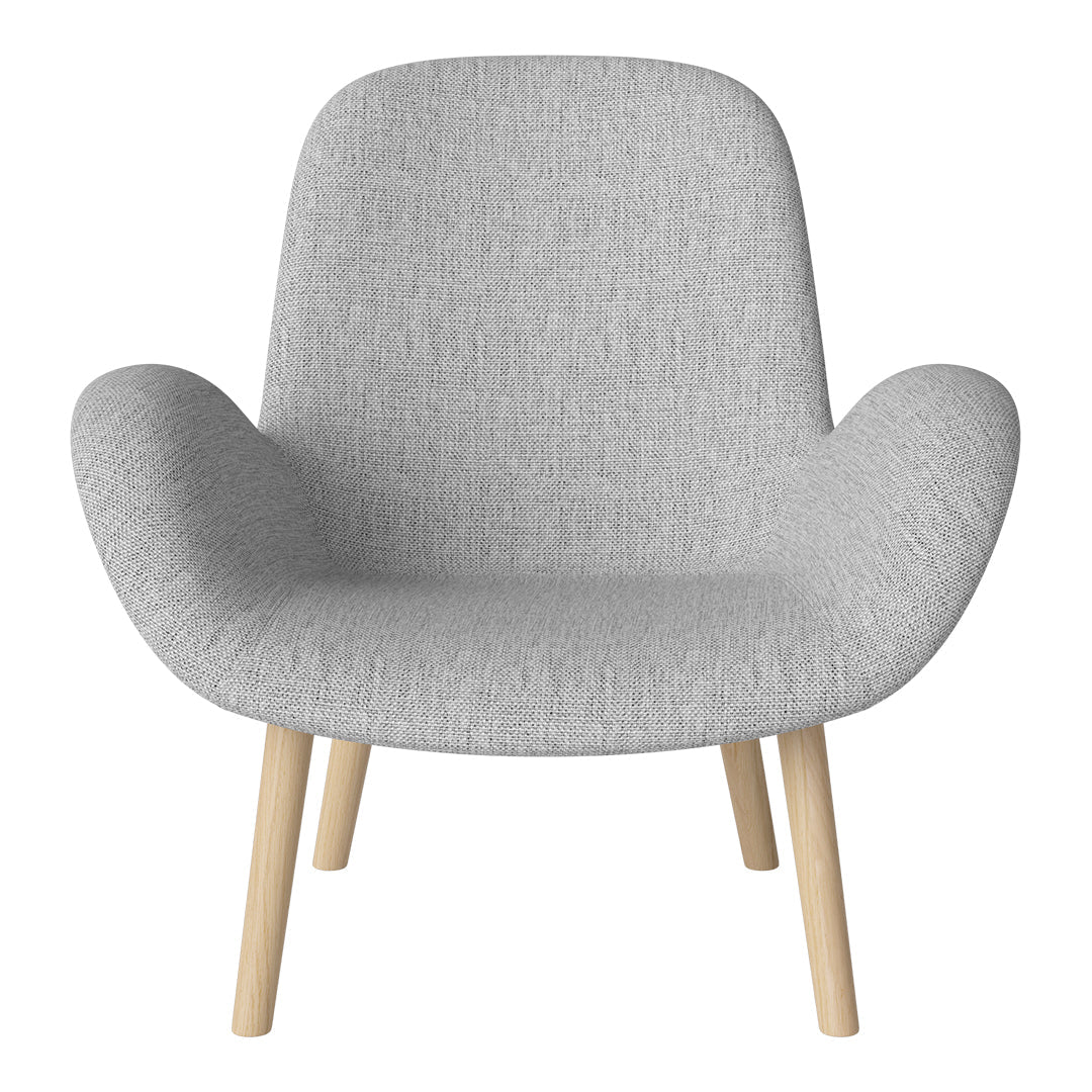 Seed Lounge Armchair - Upholstered -  Oiled Oak Base, White Pigmented - Image 24
