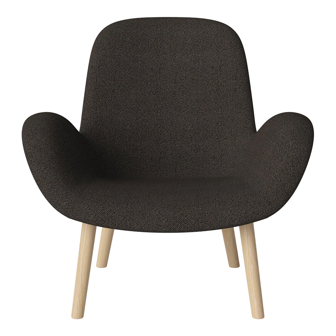 Seed Lounge Armchair - Upholstered -  Oiled Oak Base, White Pigmented - Image 25