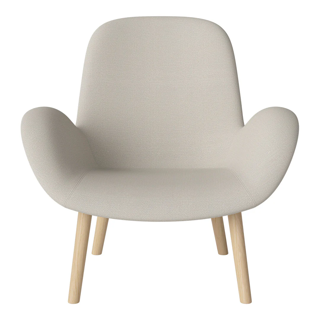 Seed Lounge Armchair - Upholstered -  Oiled Oak Base, White Pigmented - Image 26