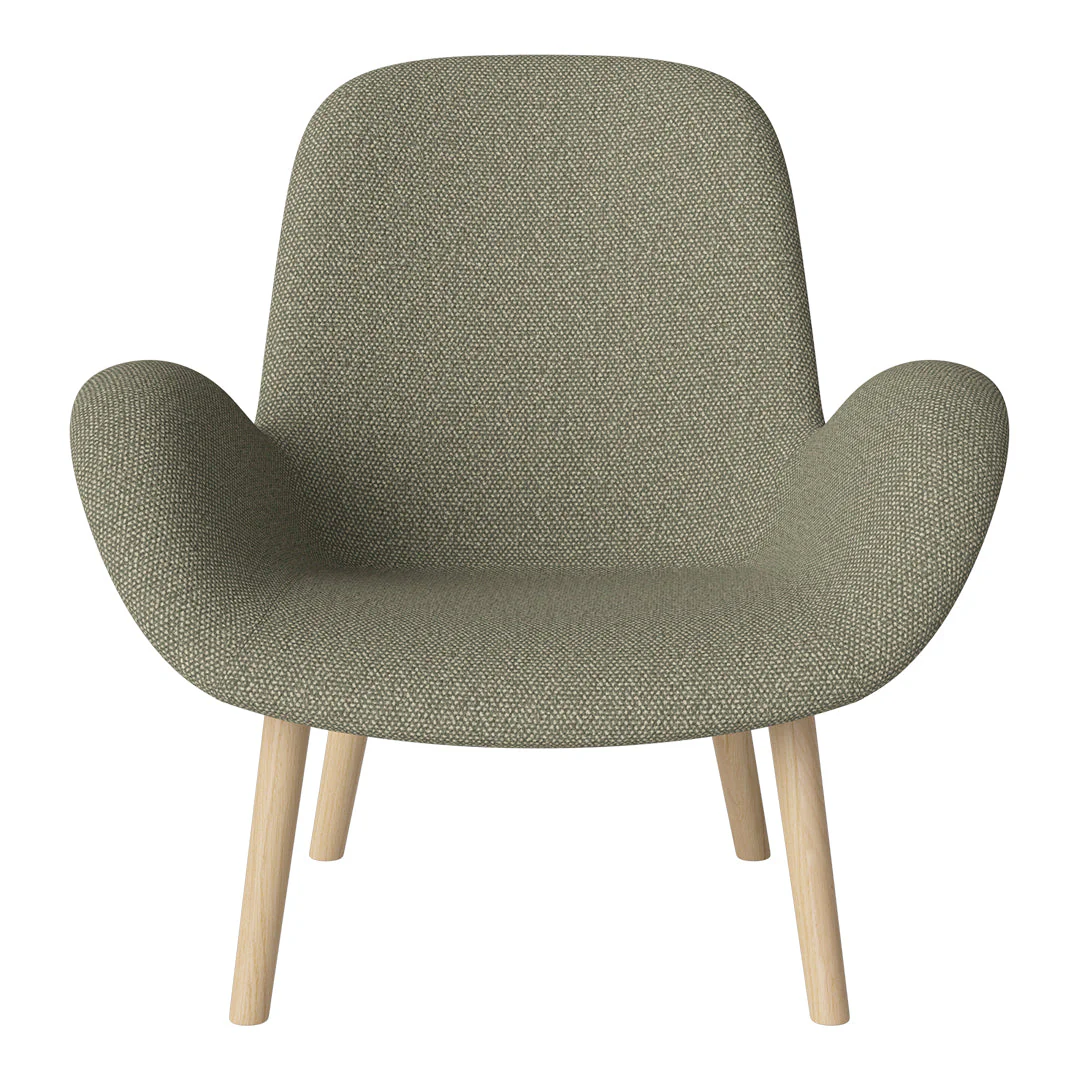 Seed Lounge Armchair - Upholstered -  Oiled Oak Base, White Pigmented - Image 30