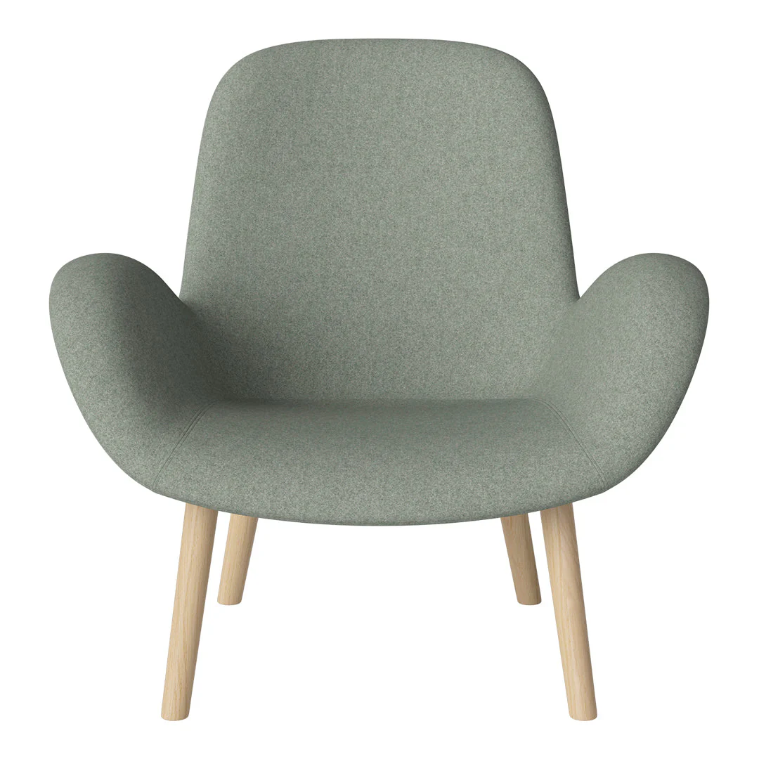 Seed Lounge Armchair - Upholstered -  Oiled Oak Base, White Pigmented - Image 31