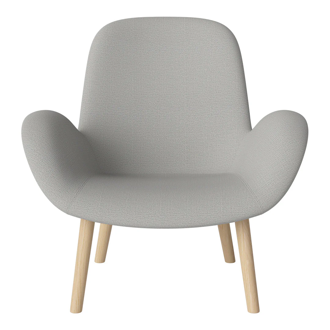 Seed Lounge Armchair - Upholstered -  Oiled Oak Base, White Pigmented - Image 32