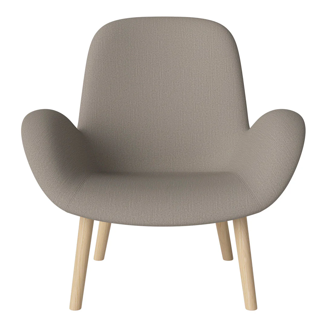 Seed Lounge Armchair - Upholstered -  Oiled Oak Base, White Pigmented - Image 33