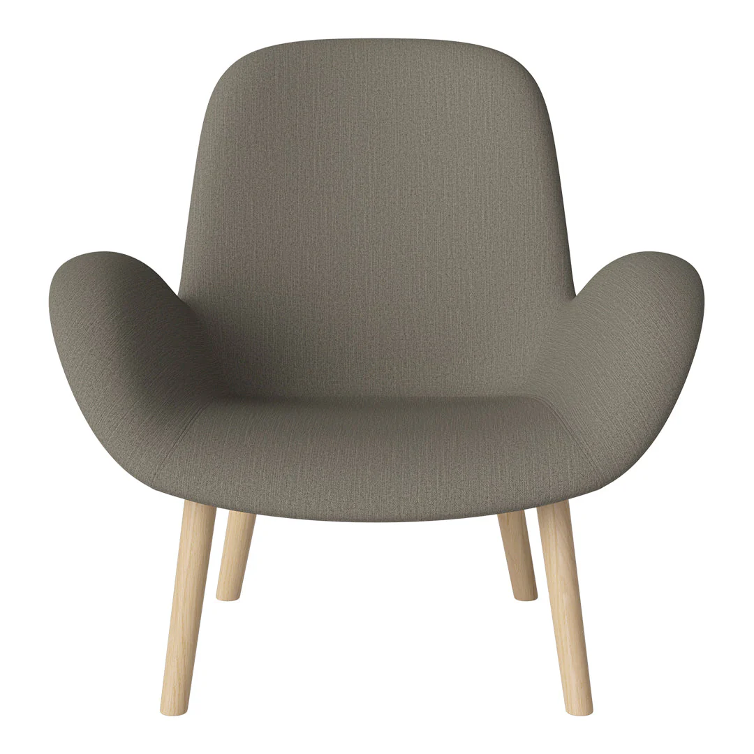 Seed Lounge Armchair - Upholstered -  Oiled Oak Base, White Pigmented - Image 34