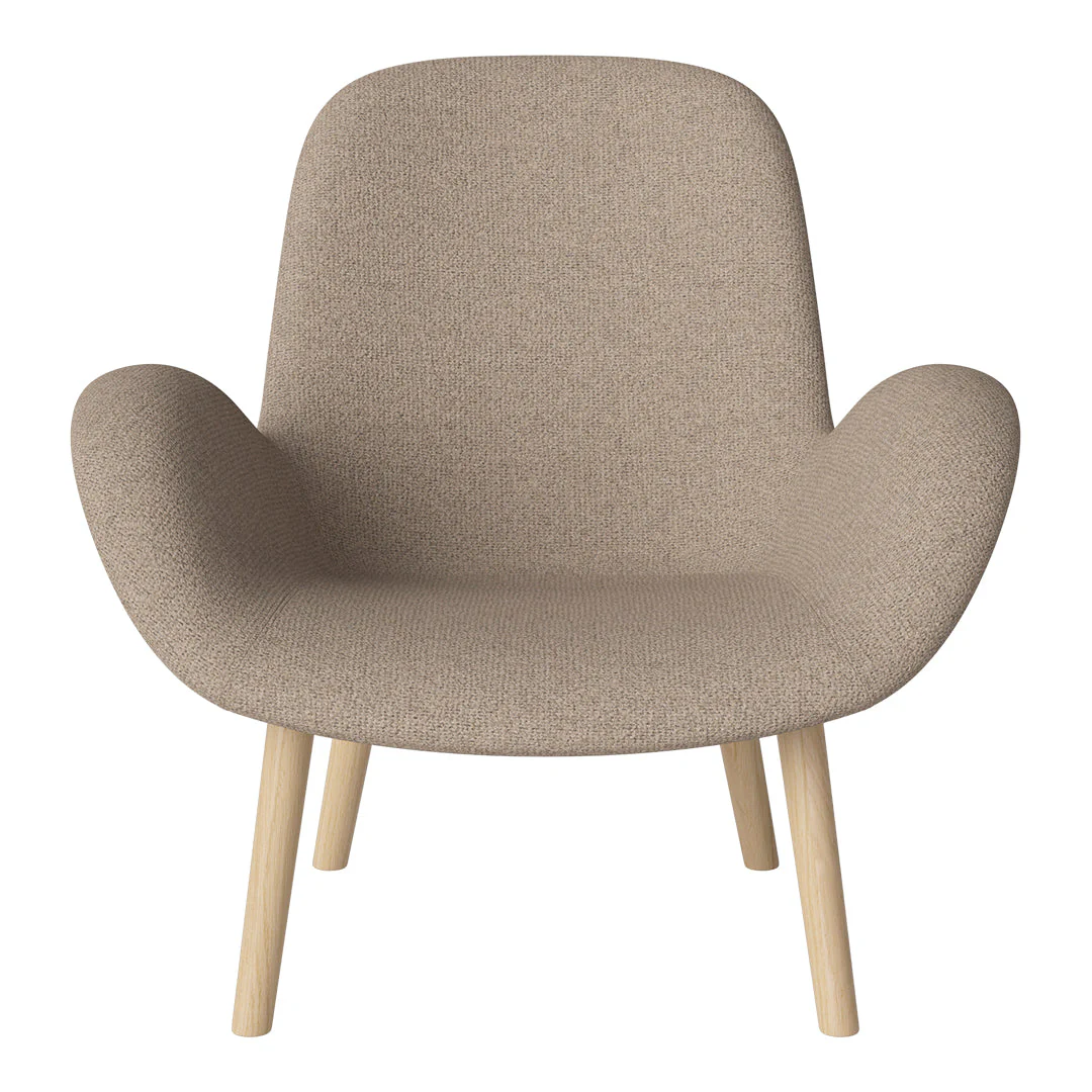 Seed Lounge Armchair - Upholstered -  Oiled Oak Base, White Pigmented - Image 35