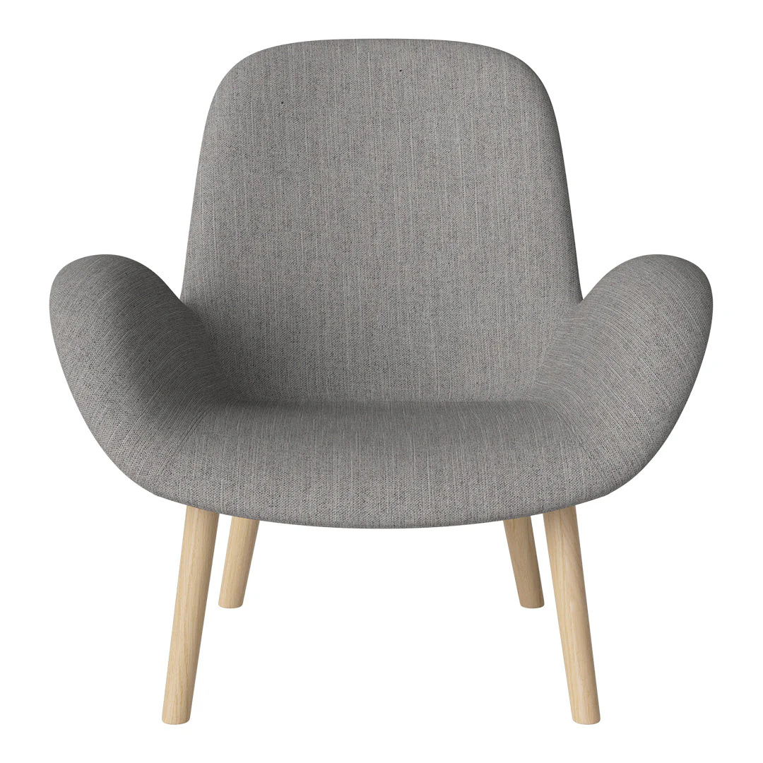 Seed Lounge Armchair - Upholstered -  Oiled Oak Base, White Pigmented - Image 37