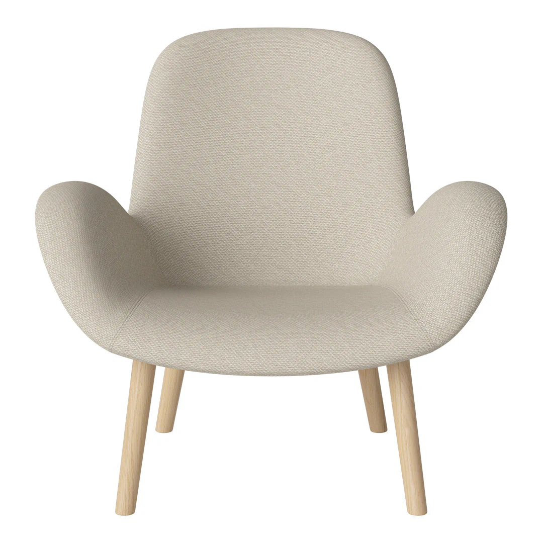 Seed Lounge Armchair - Upholstered -  Oiled Oak Base, White Pigmented - Image 38