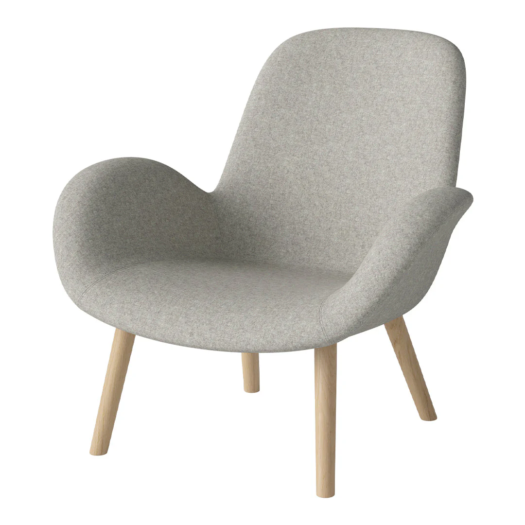 Seed Lounge Armchair - Upholstered -  Oiled Oak Base, White Pigmented - Image 39