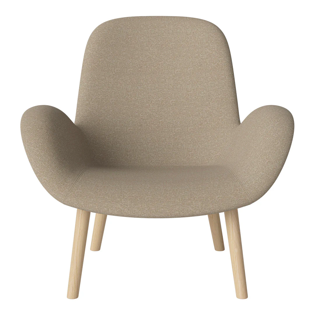 Seed Lounge Armchair - Upholstered -  Oiled Oak Base, White Pigmented - Image 41