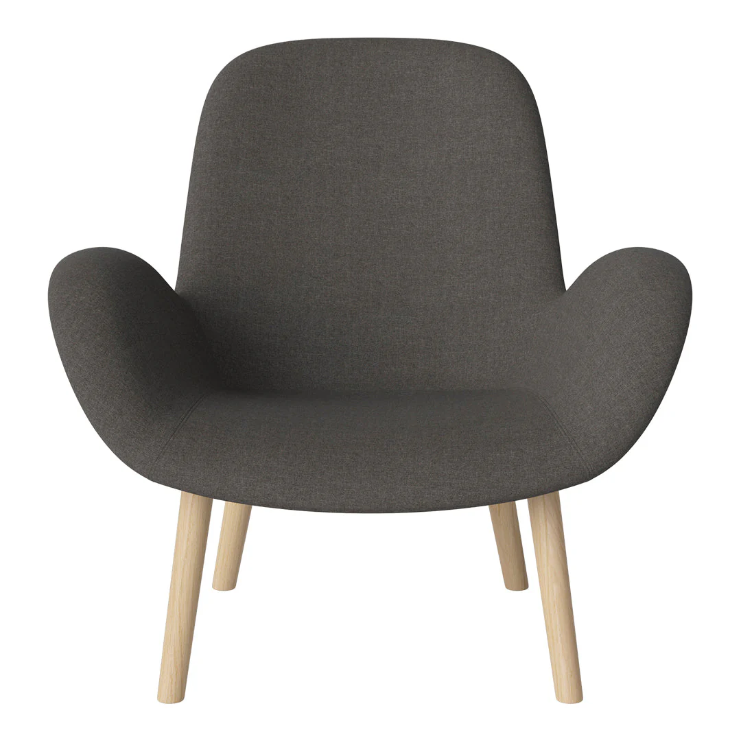 Seed Lounge Armchair - Upholstered -  Oiled Oak Base, White Pigmented - Image 42