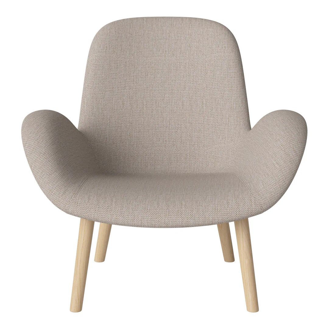 Seed Lounge Armchair - Upholstered -  Oiled Oak Base, White Pigmented - Image 44
