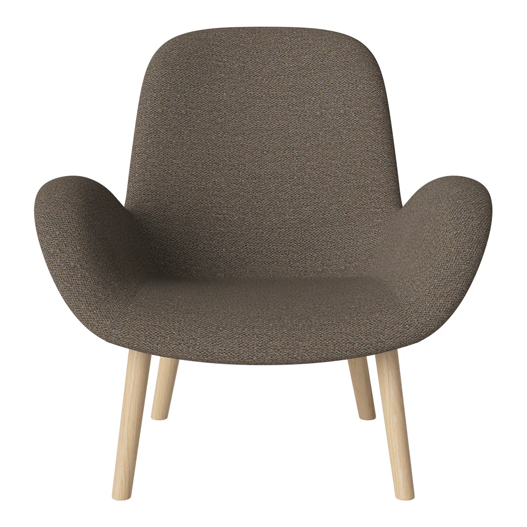 Seed Lounge Armchair - Upholstered -  Oiled Oak Base, White Pigmented - Image 45