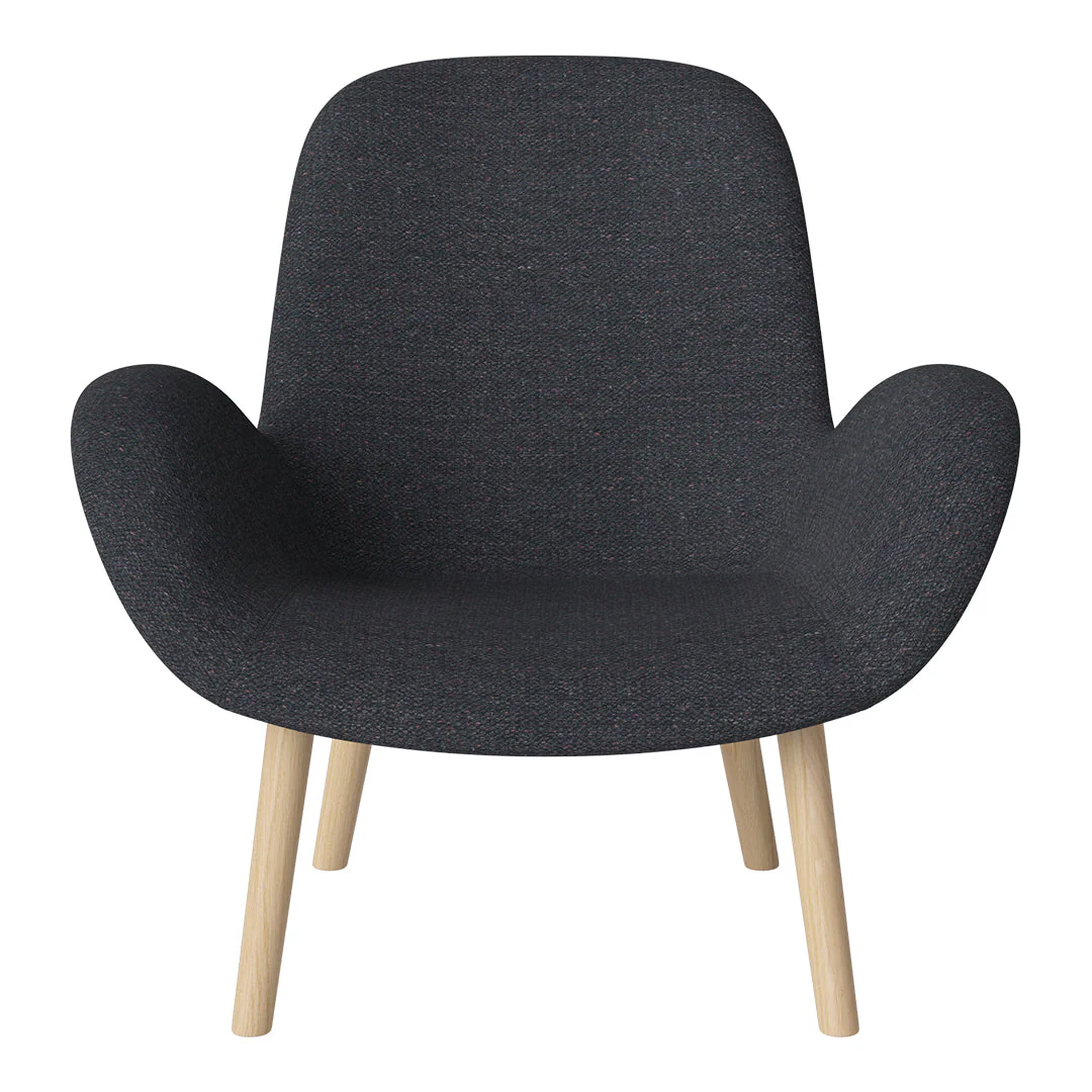 Seed Lounge Armchair - Upholstered -  Oiled Oak Base, White Pigmented - Image 47