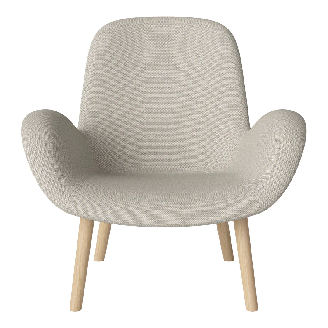 Seed Lounge Armchair - Upholstered -  Oiled Oak Base, White Pigmented - Image 49