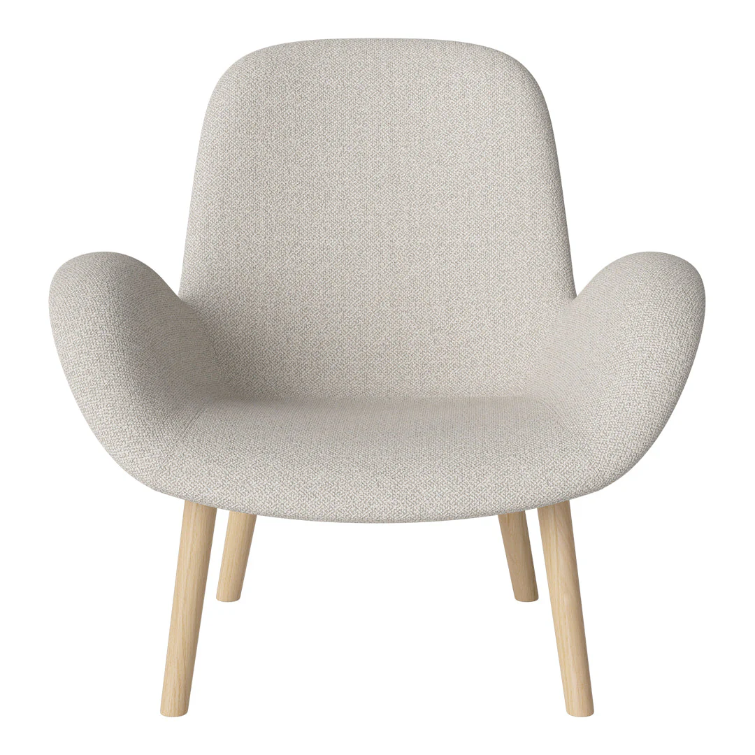 Seed Lounge Armchair - Upholstered -  Oiled Oak Base, White Pigmented - Image 5