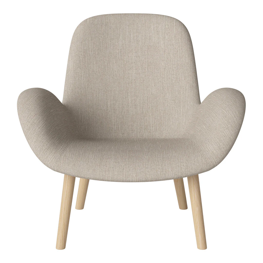 Seed Lounge Armchair - Upholstered -  Oiled Oak Base, White Pigmented - Image 51