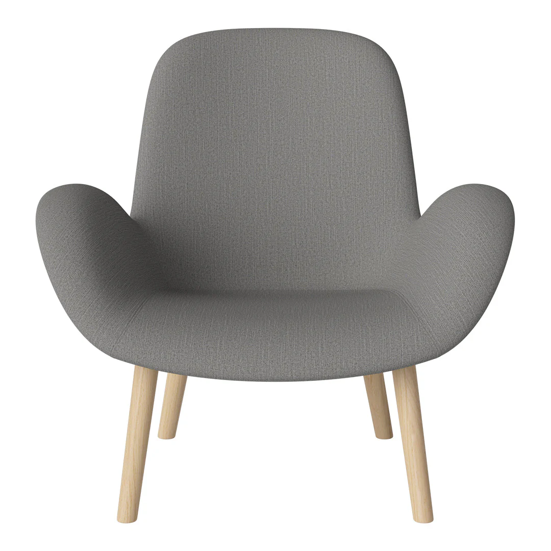 Seed Lounge Armchair - Upholstered -  Oiled Oak Base, White Pigmented - Image 52