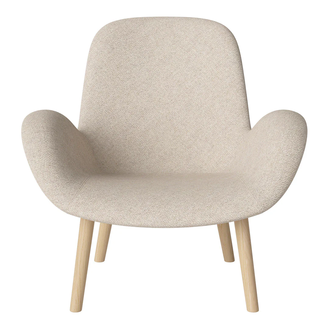 Seed Lounge Armchair - Upholstered -  Oiled Oak Base, White Pigmented - Image 54