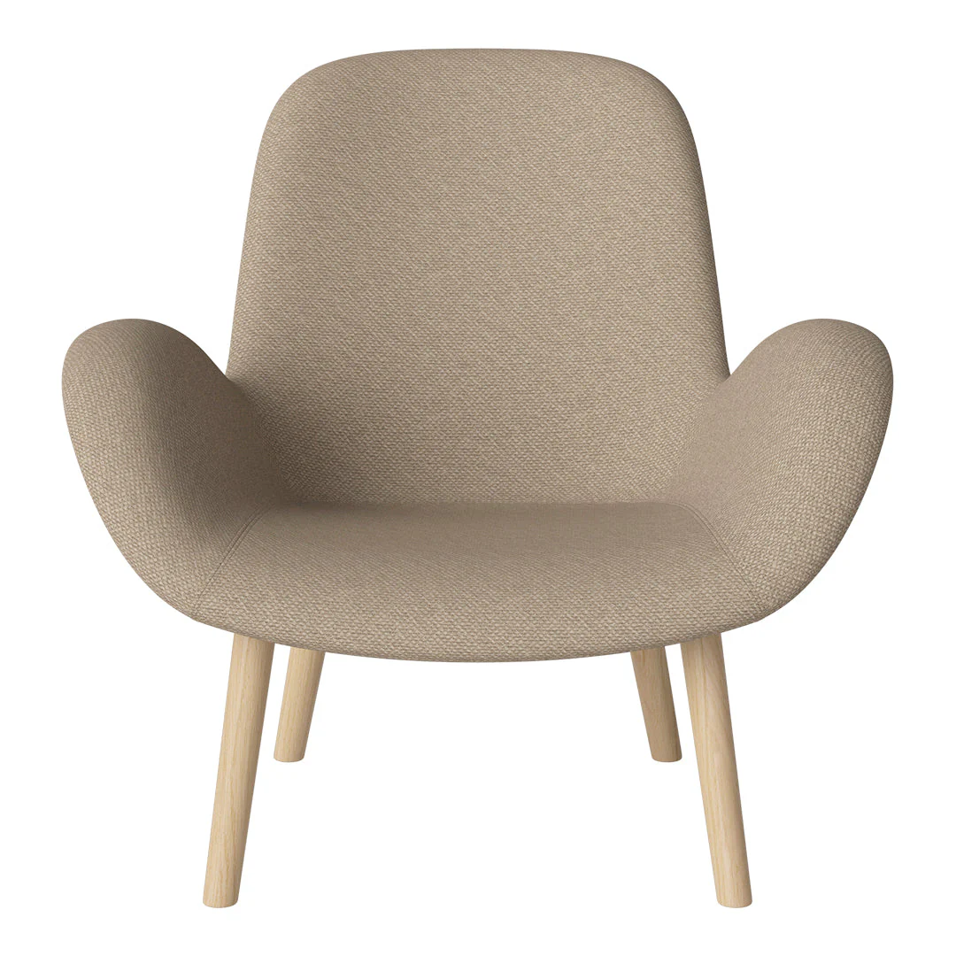 Seed Lounge Armchair - Upholstered -  Oiled Oak Base, White Pigmented - Image 57