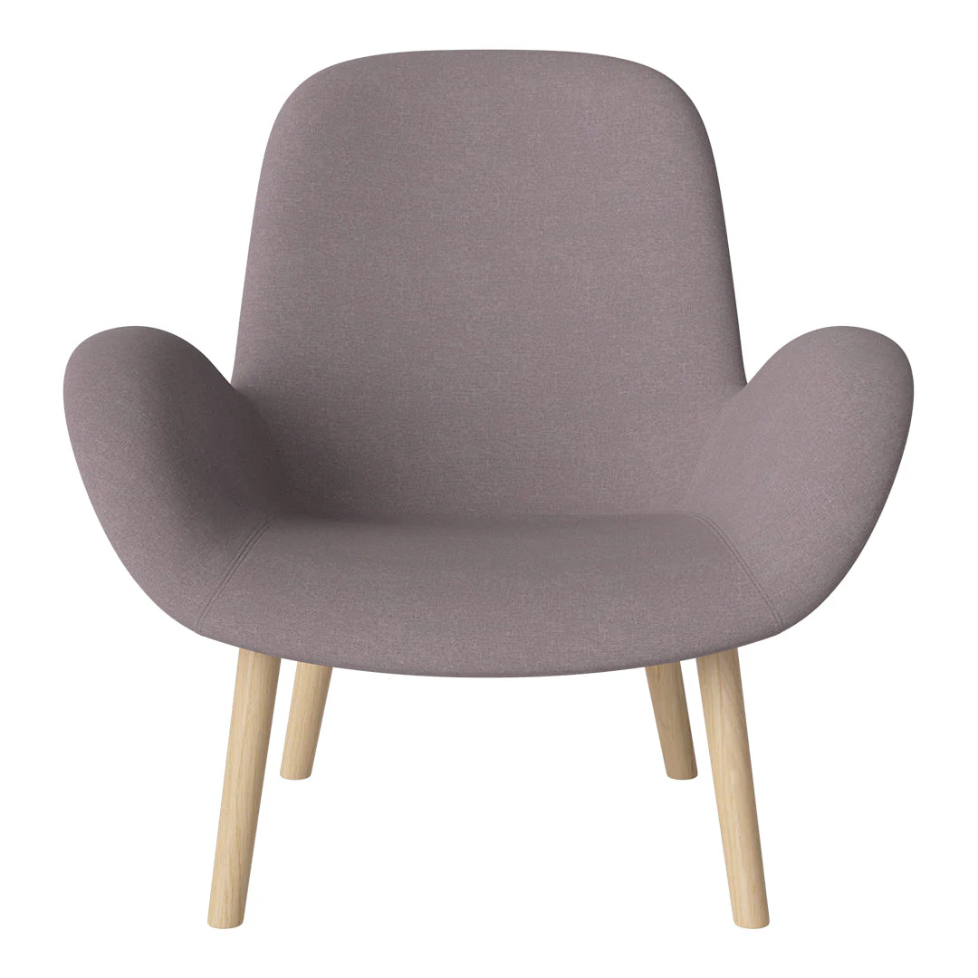 Seed Lounge Armchair - Upholstered -  Oiled Oak Base, White Pigmented - Image 6
