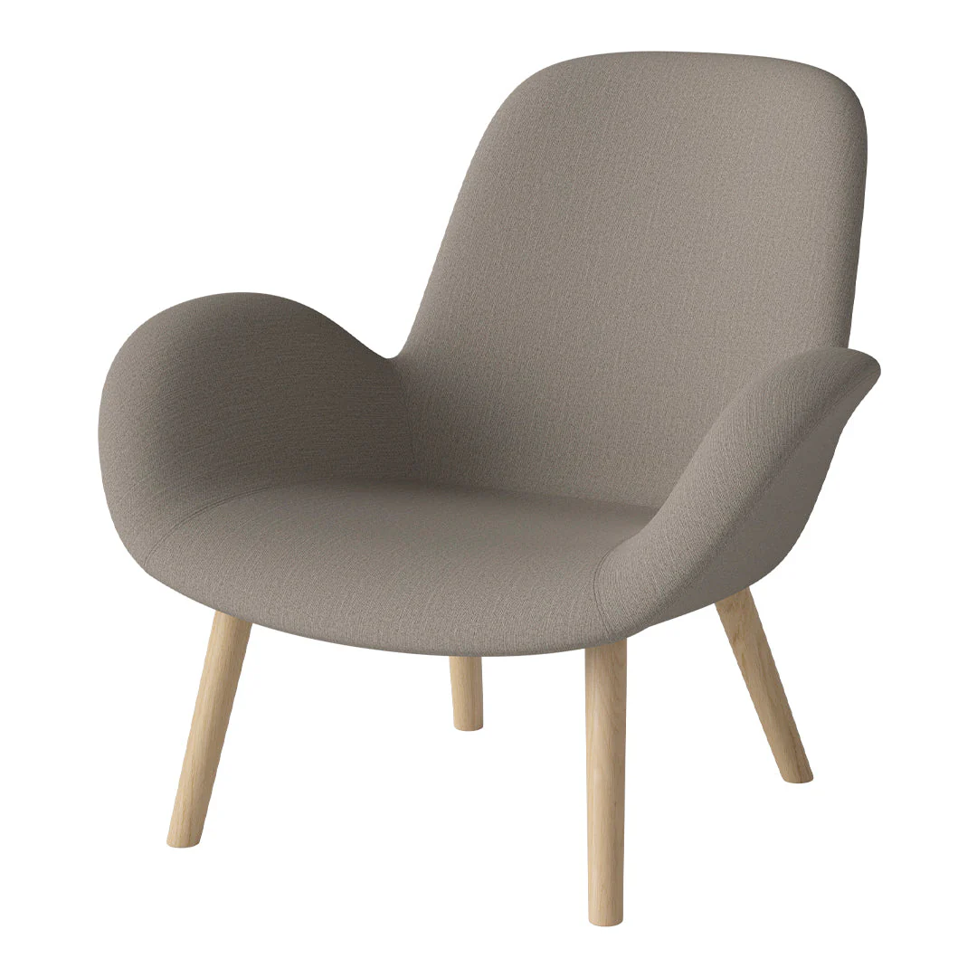 Seed Lounge Armchair - Upholstered -  Oiled Oak Base, White Pigmented - Image 60