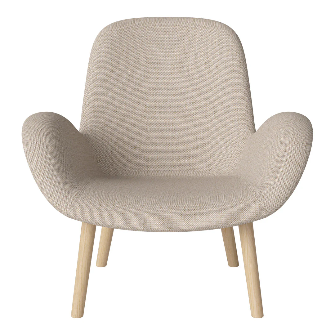 Seed Lounge Armchair - Upholstered -  Oiled Oak Base, White Pigmented - Image 61