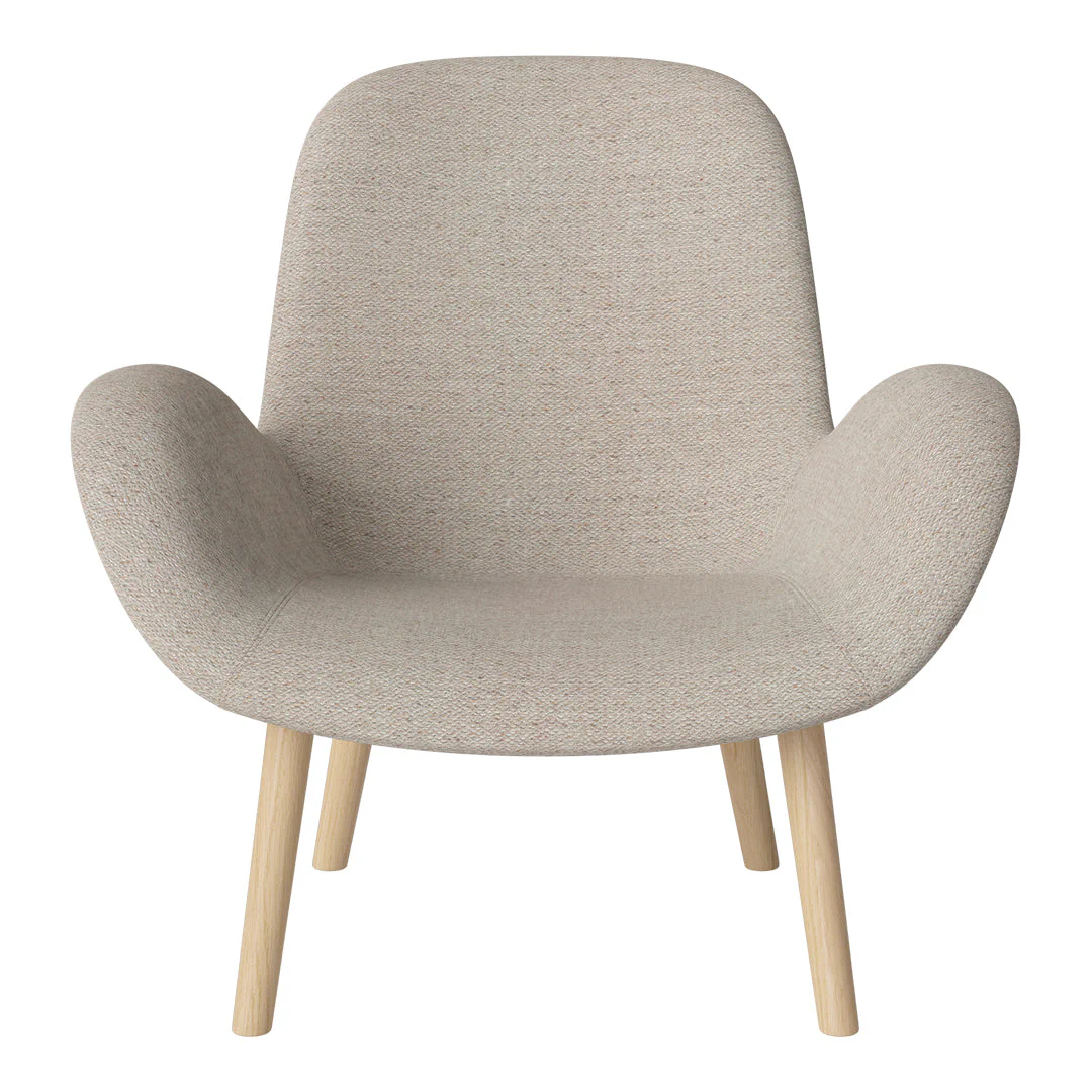 Seed Lounge Armchair - Upholstered -  Oiled Oak Base, White Pigmented - Image 63