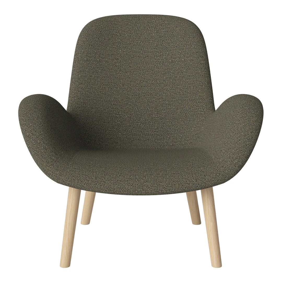 Seed Lounge Armchair - Upholstered -  Oiled Oak Base, White Pigmented - Image 64