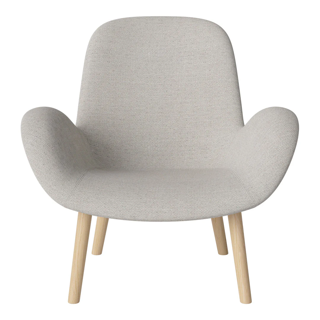 Seed Lounge Armchair - Upholstered -  Oiled Oak Base, White Pigmented - Image 65