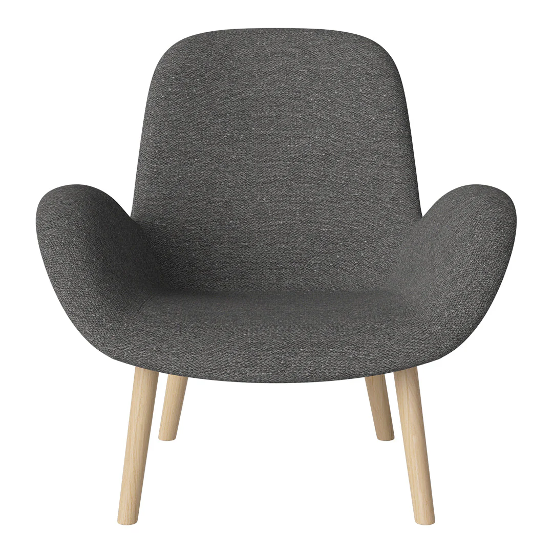 Seed Lounge Armchair - Upholstered -  Oiled Oak Base, White Pigmented - Image 67