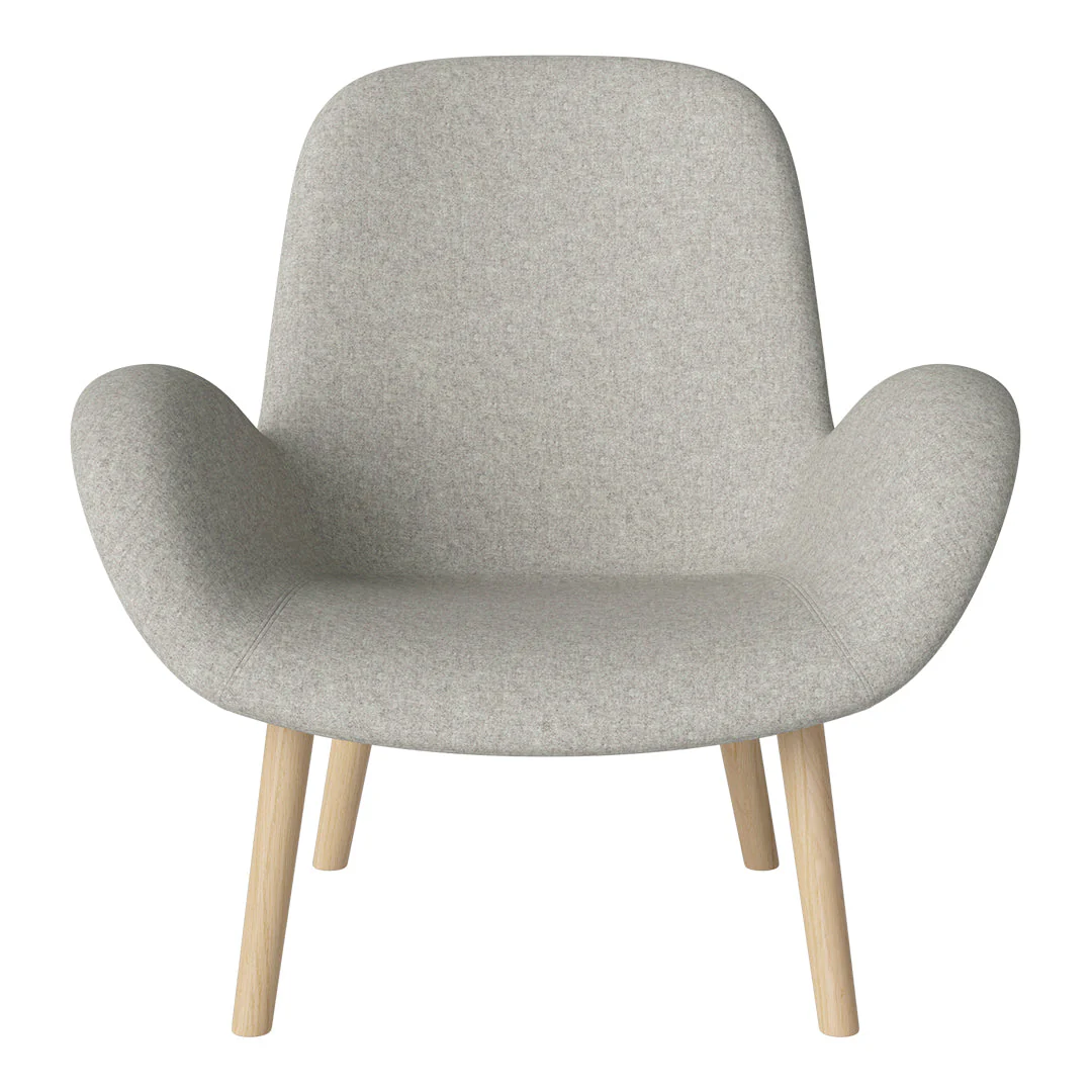 Seed Lounge Armchair - Upholstered -  Oiled Oak Base, White Pigmented - Image 68